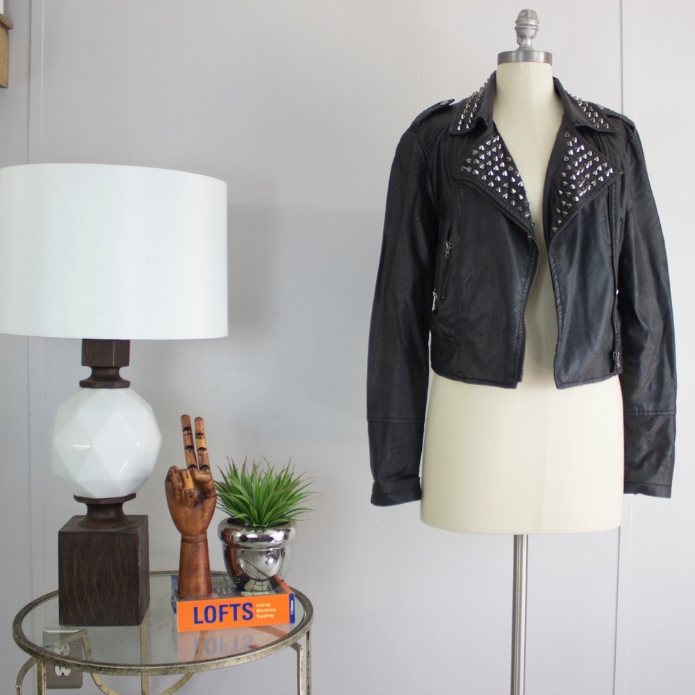 Missguided Studded Faux Leather Jacket